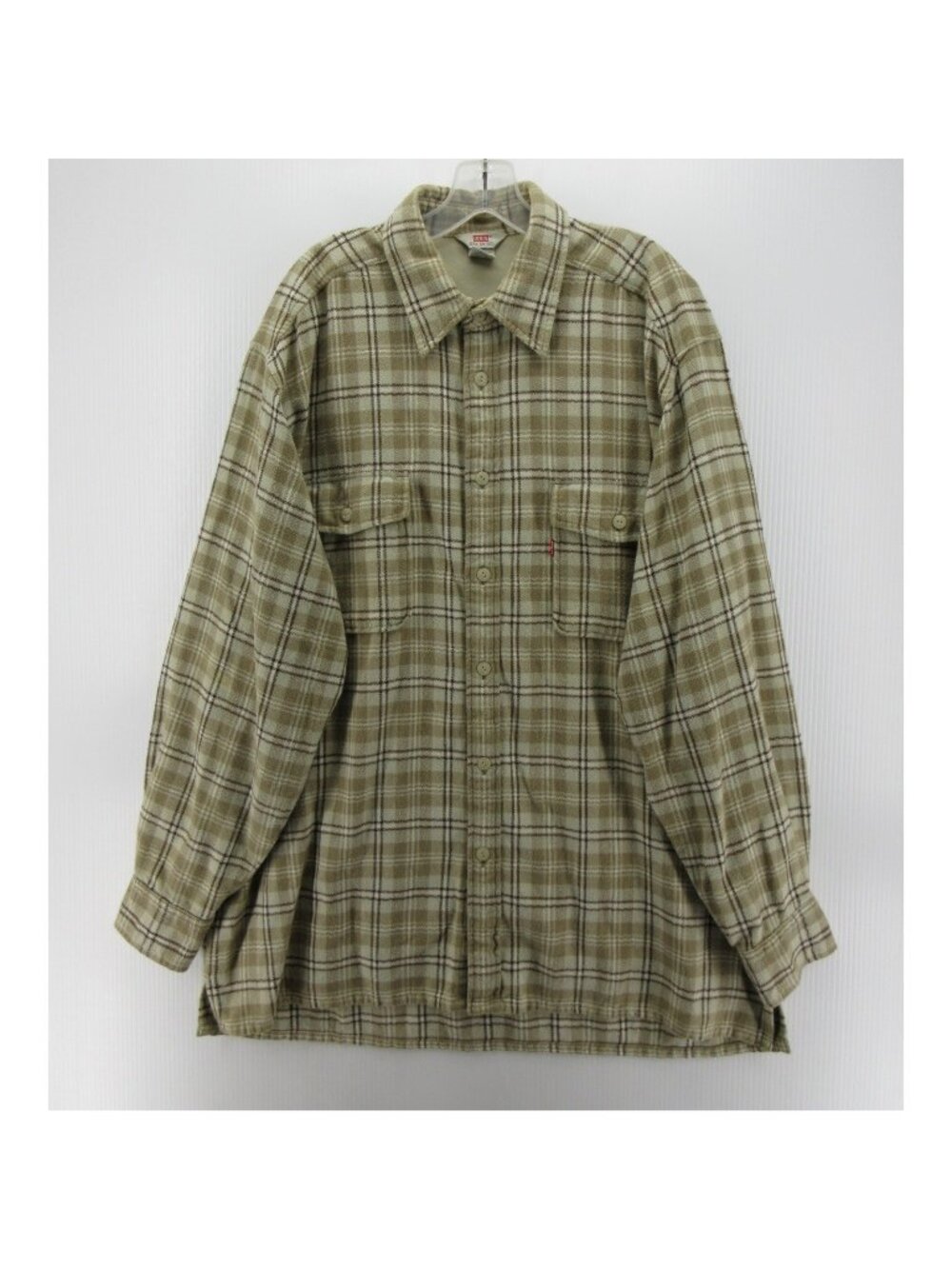 VINTAGE Levis Shirt Large Flannel Plaid Shacket Red Tab Heritage *
